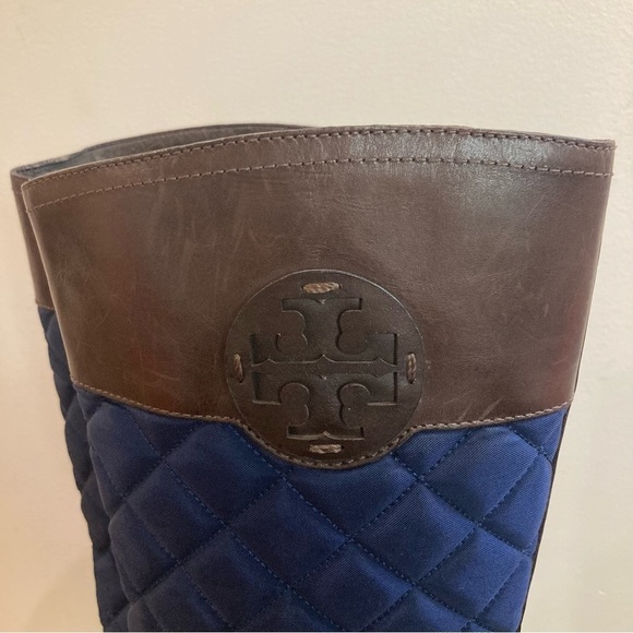 TORY BURCH  Sz 7 Rosalie Equestrian Style Quilted & Leather Riding Vibe Boots - Picture 5 of 12